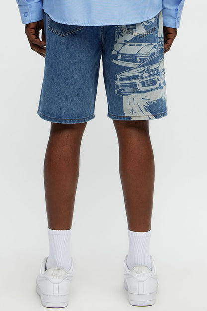 Coast Drift Relaxed Denim Shorts - Medium Blue Wash