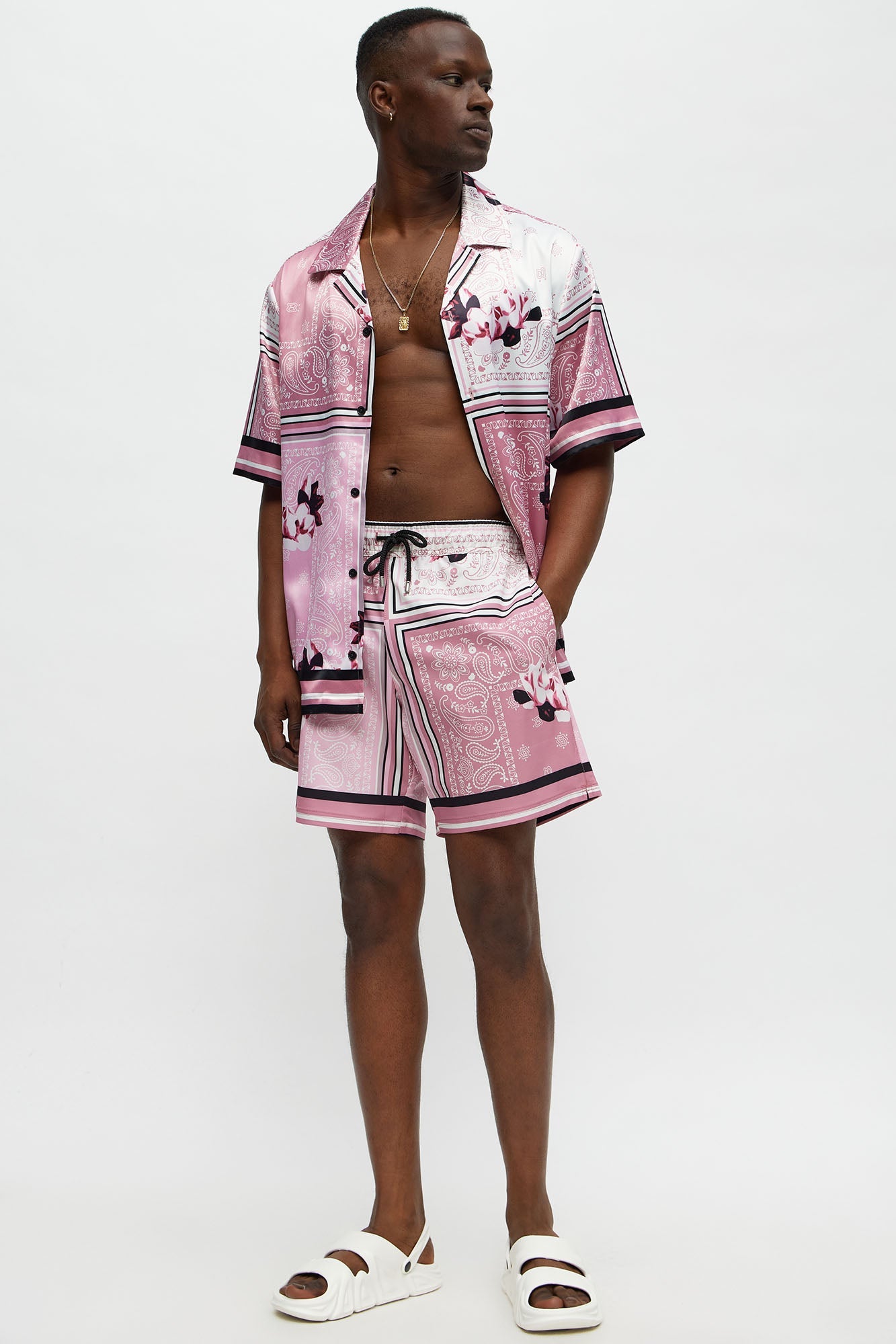 Paisley Drift Swim Classic Trunk - Pink/combo