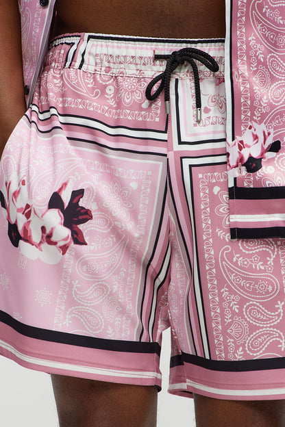 Paisley Drift Swim Classic Trunk - Pink/combo