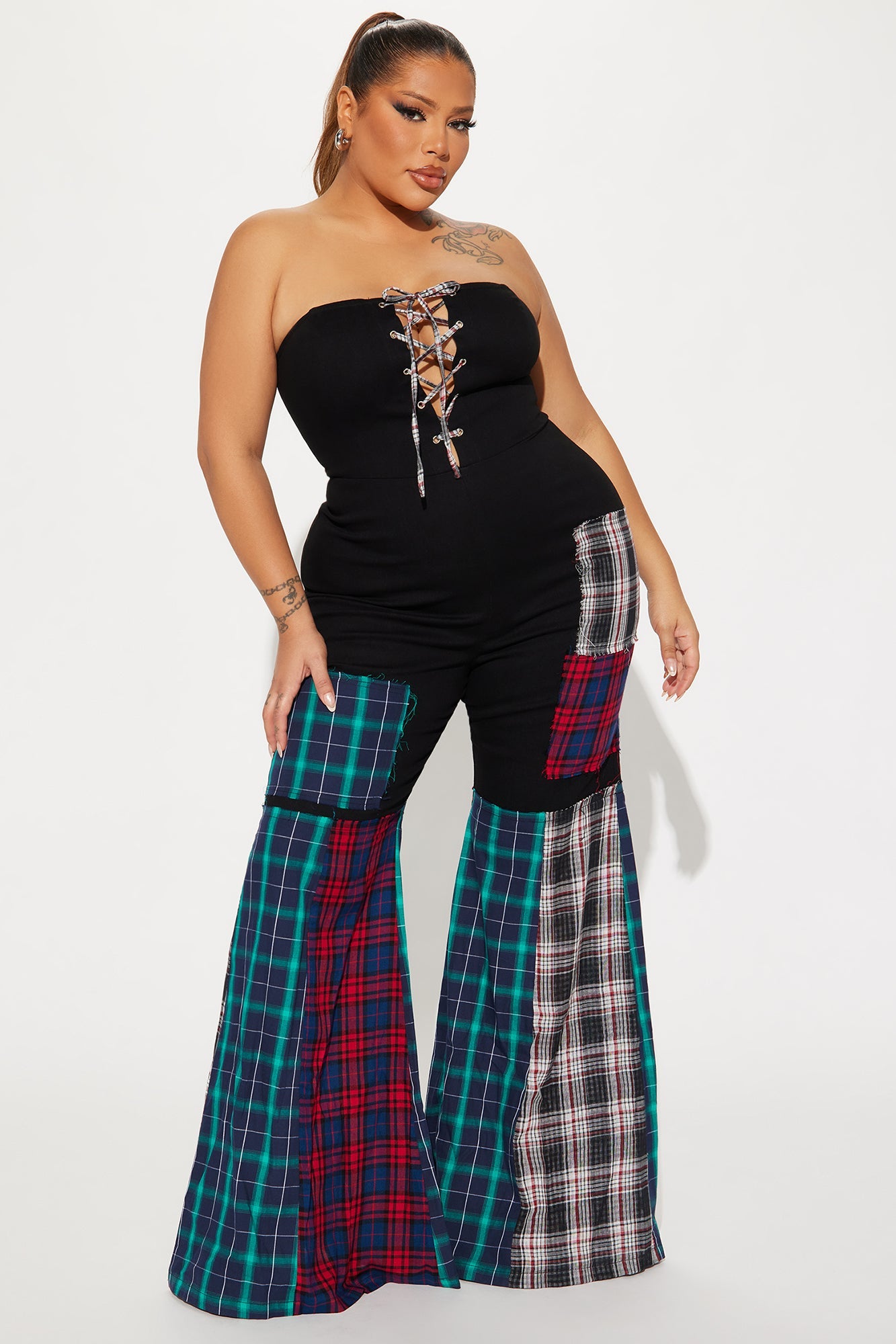Ava Patchwork Jumpsuit - Black