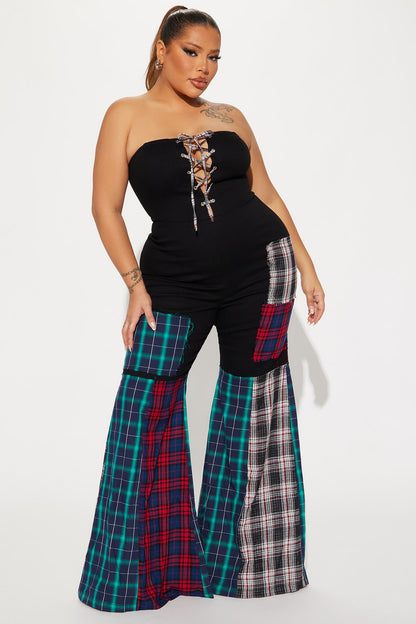 Ava Patchwork Jumpsuit - Black