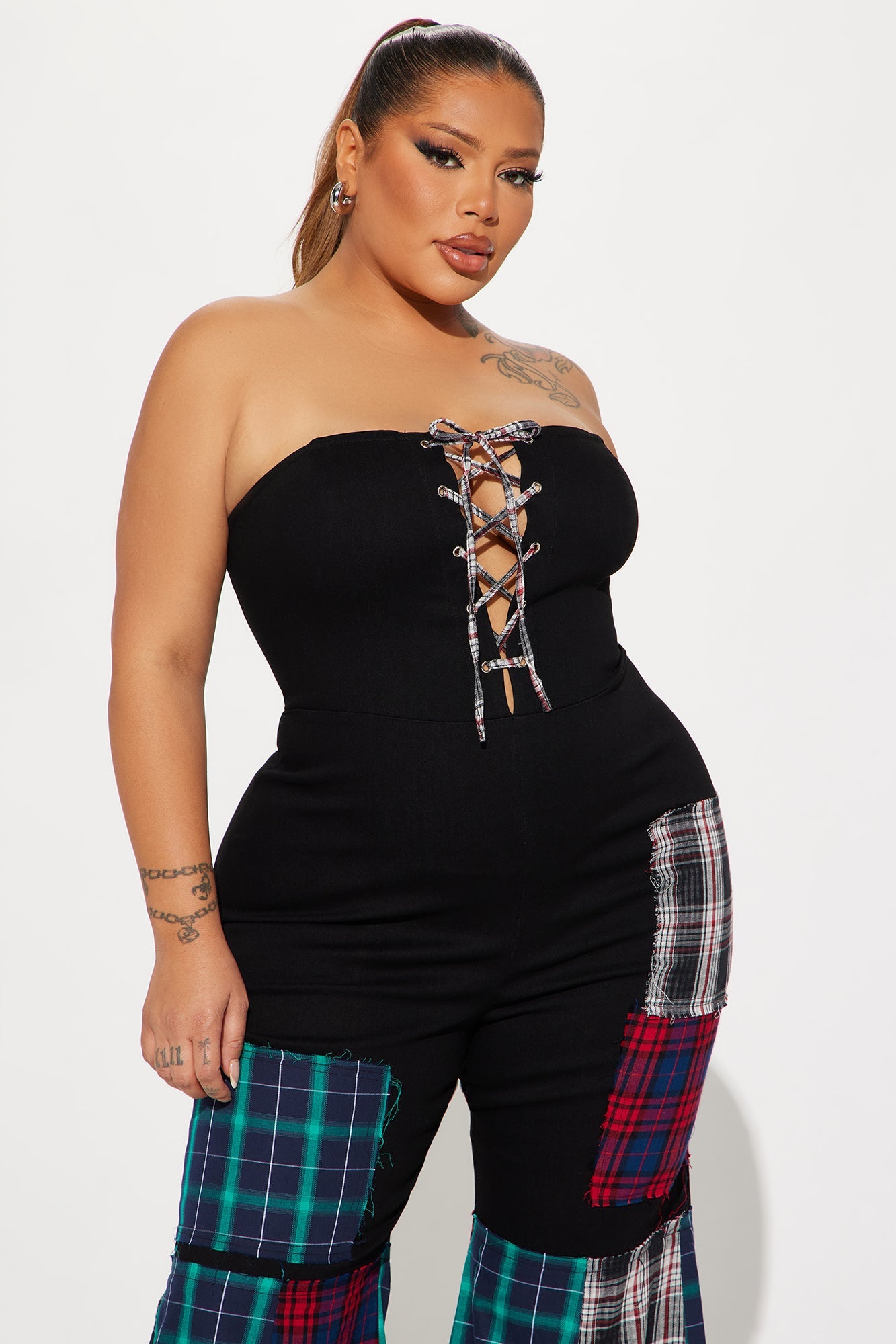 Ava Patchwork Jumpsuit - Black