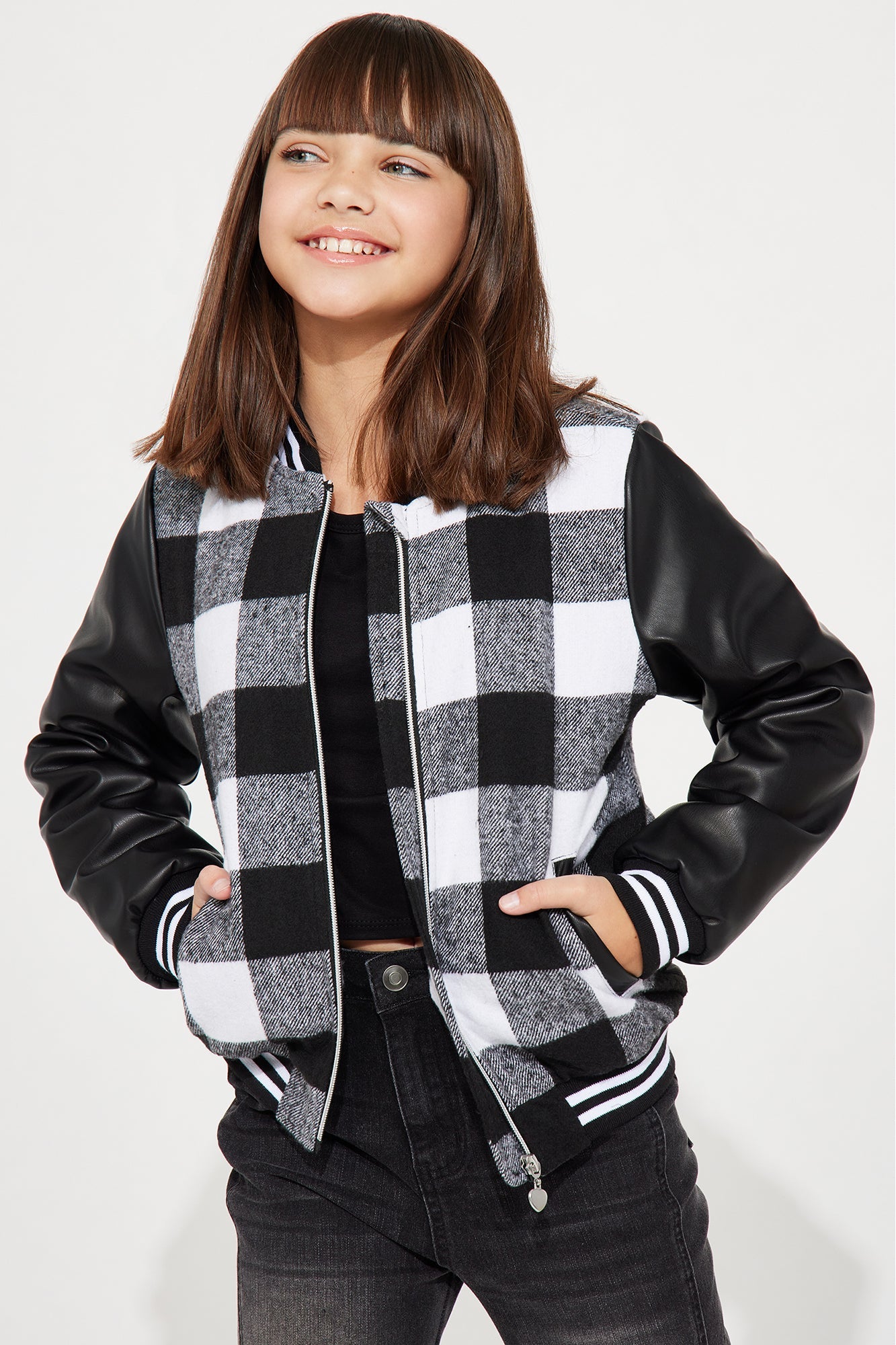 Mini Game On Bomber Jacket - Black/White