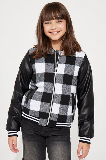 Mini Game On Bomber Jacket - Black/White