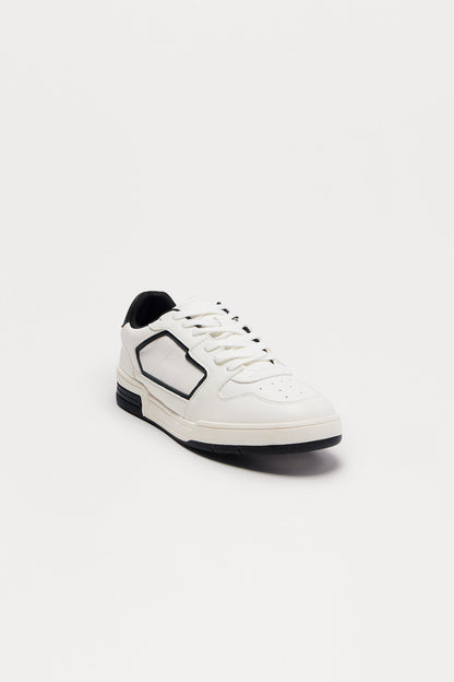 Ideal Low Top Lace Up Sneakers - White/Black