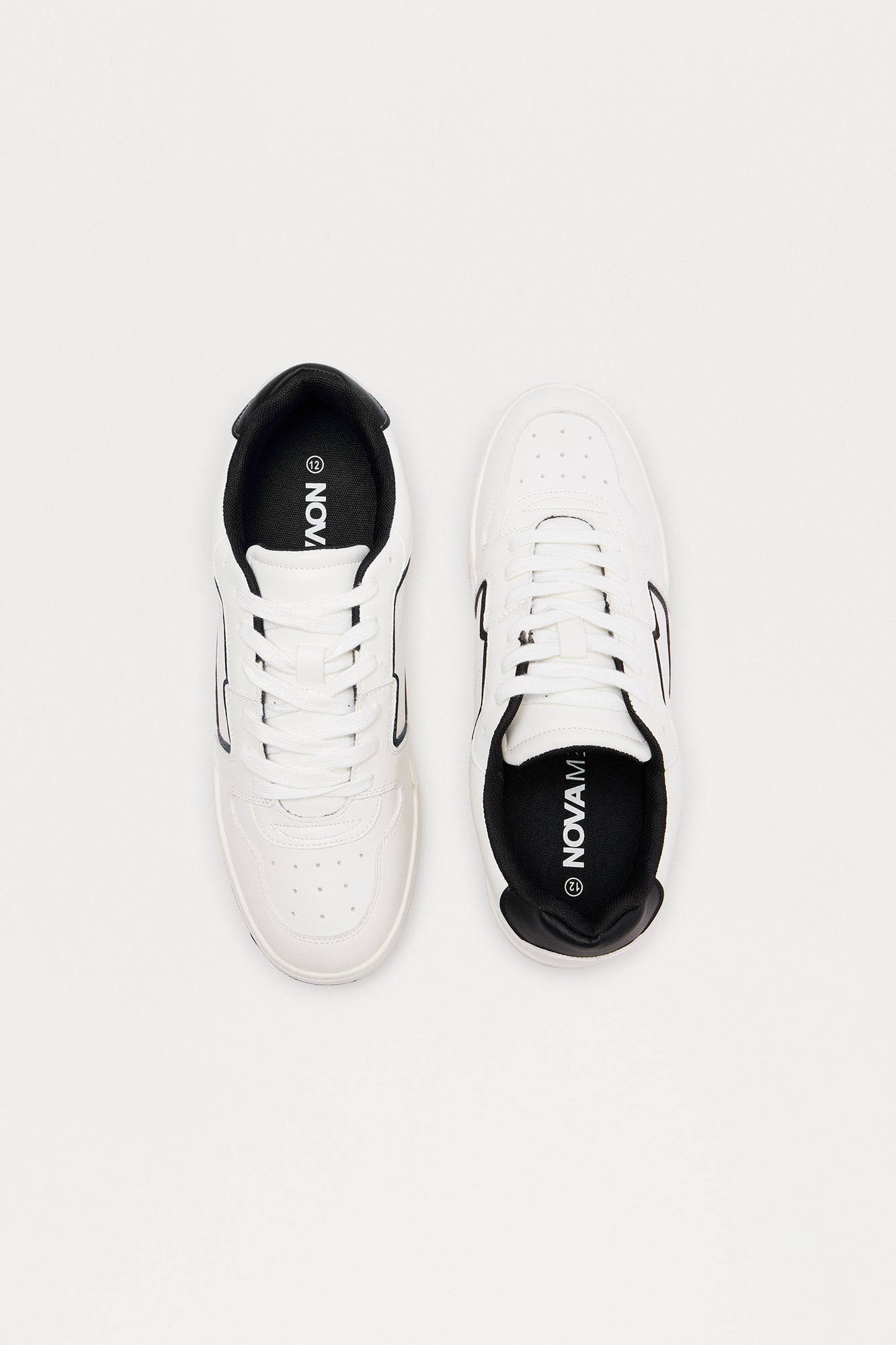 Ideal Low Top Lace Up Sneakers - White/Black
