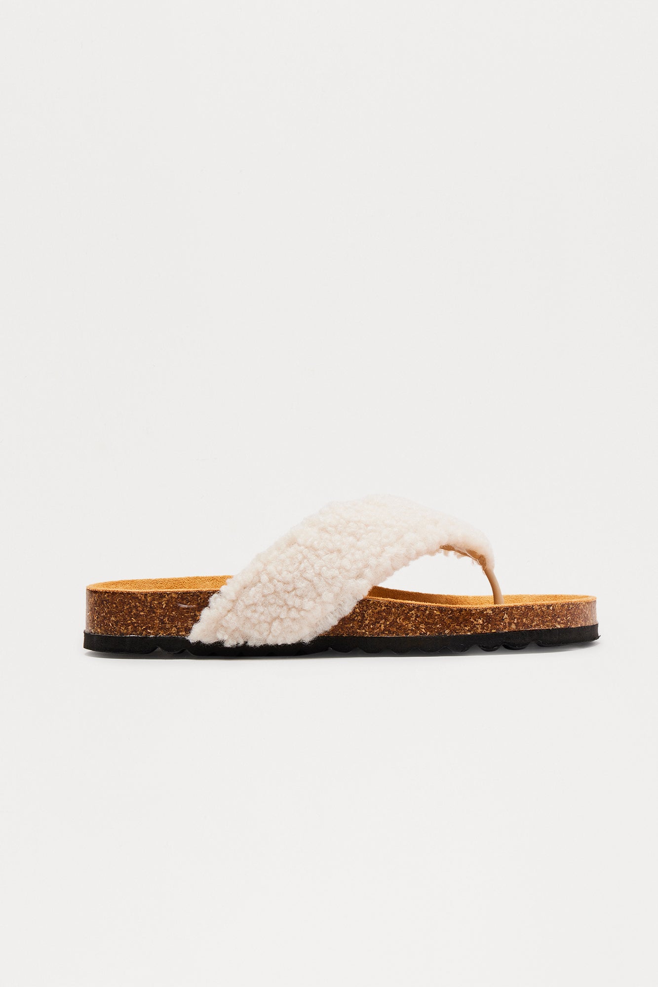 Keanu Sherpa Flip Flops - Cream
