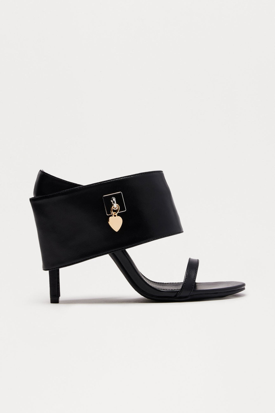 Arya Faux Leather Stiletto Heels - Black