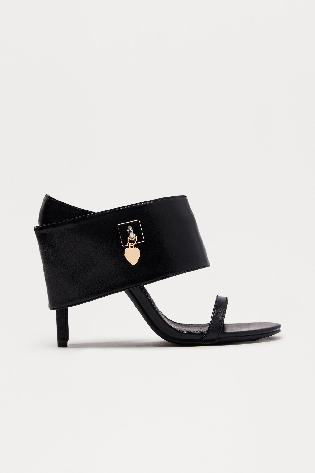 Arya Faux Leather Stiletto Heels - Black