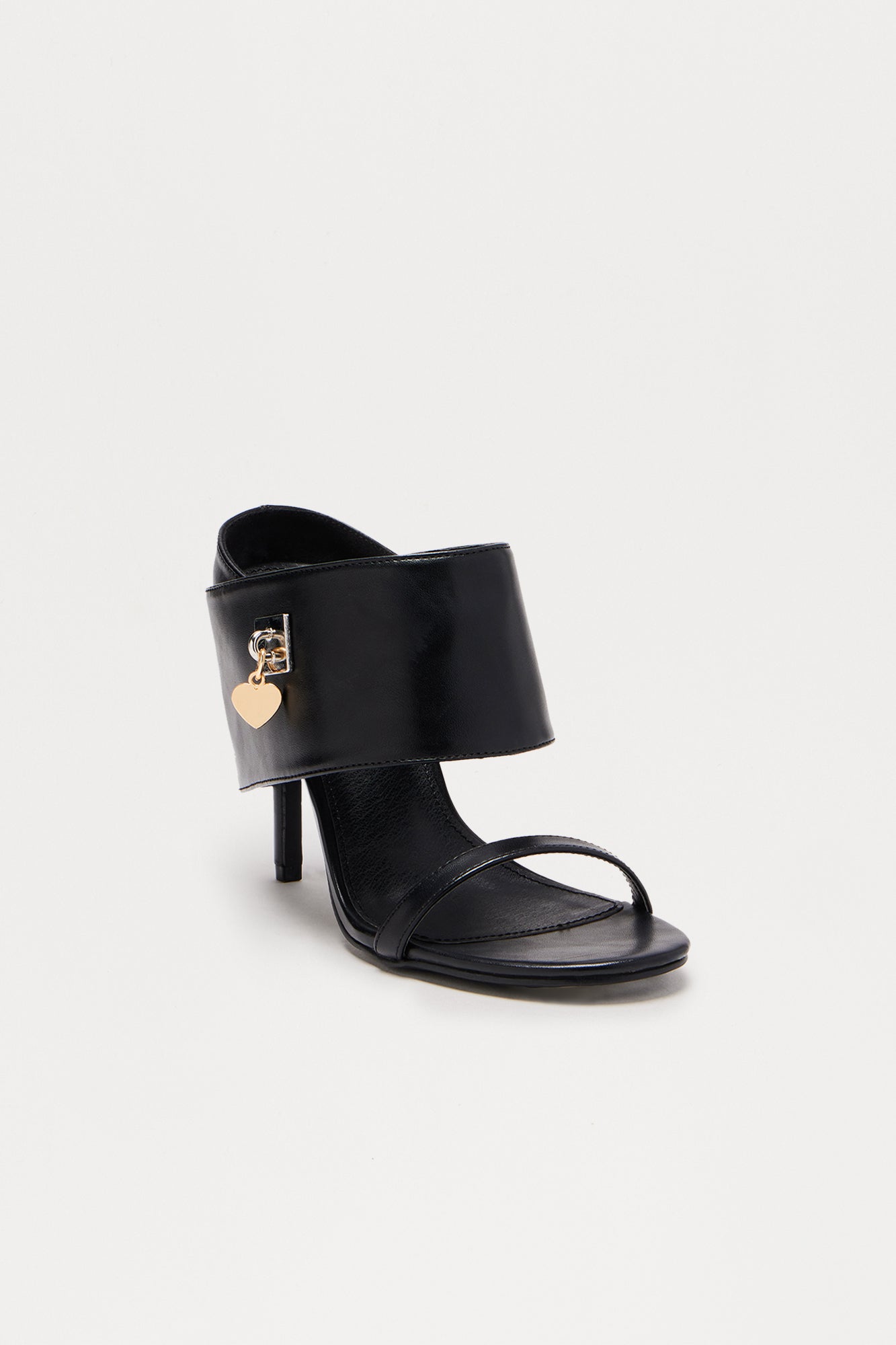 Arya Faux Leather Stiletto Heels - Black