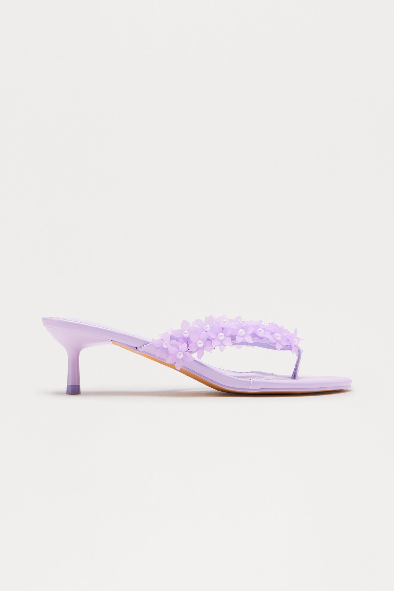 Chrishell Flower Thong Mules - Lavender