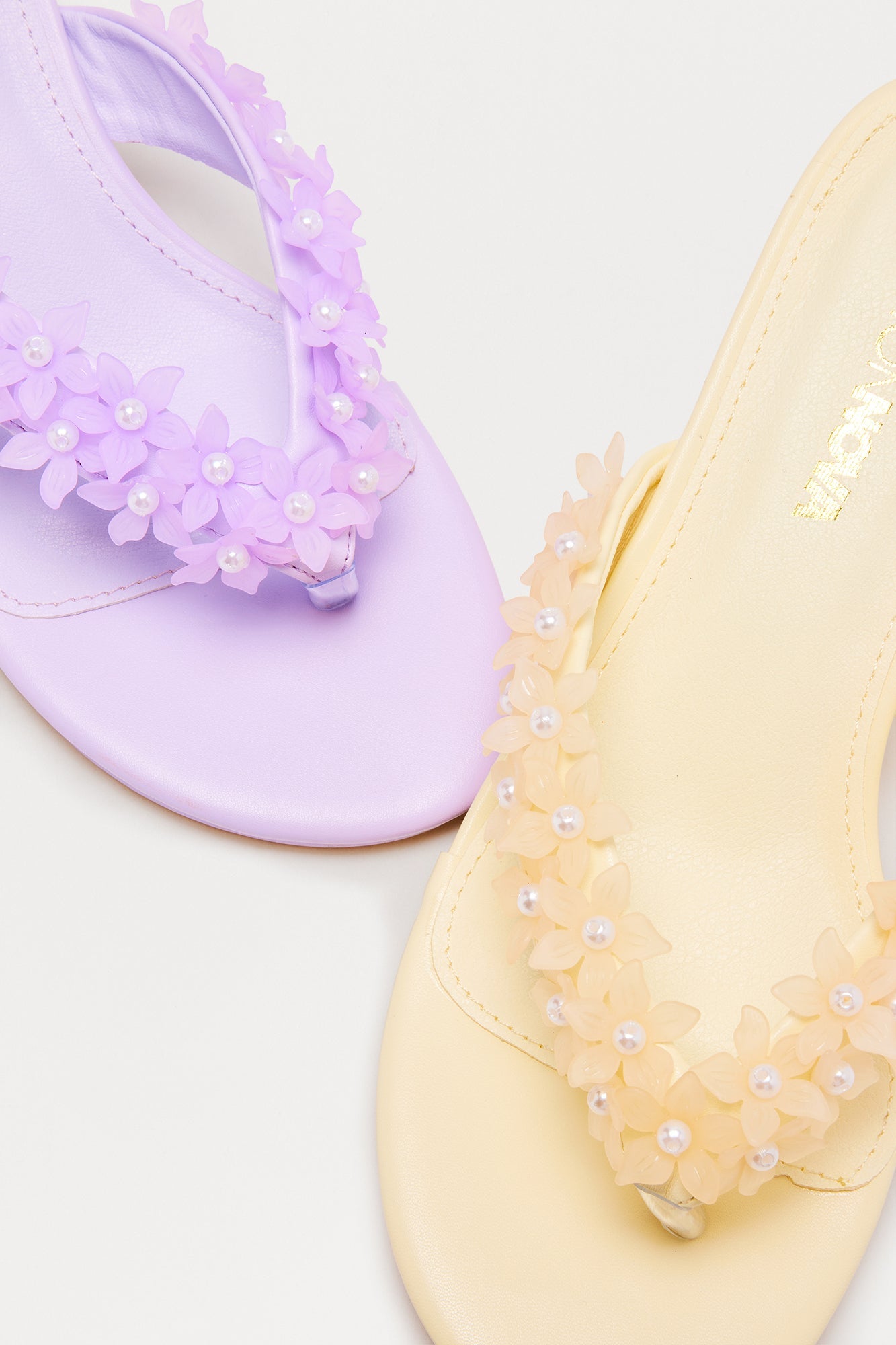 Chrishell Flower Thong Mules - Lavender