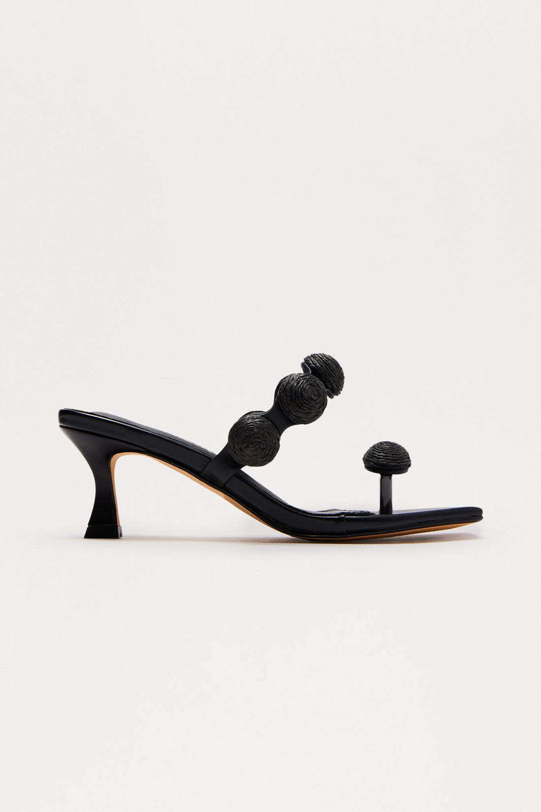 Kenya Toe Ring Kitten Heels - Black