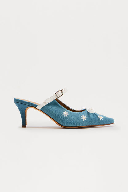 Pippa Bow Mary Jane Pumps - Blue