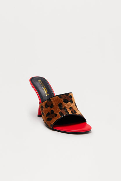 Karime Animal Print Heels - Red