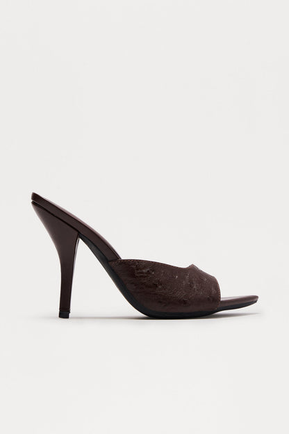 Studley Faux Leather Heels - Brown