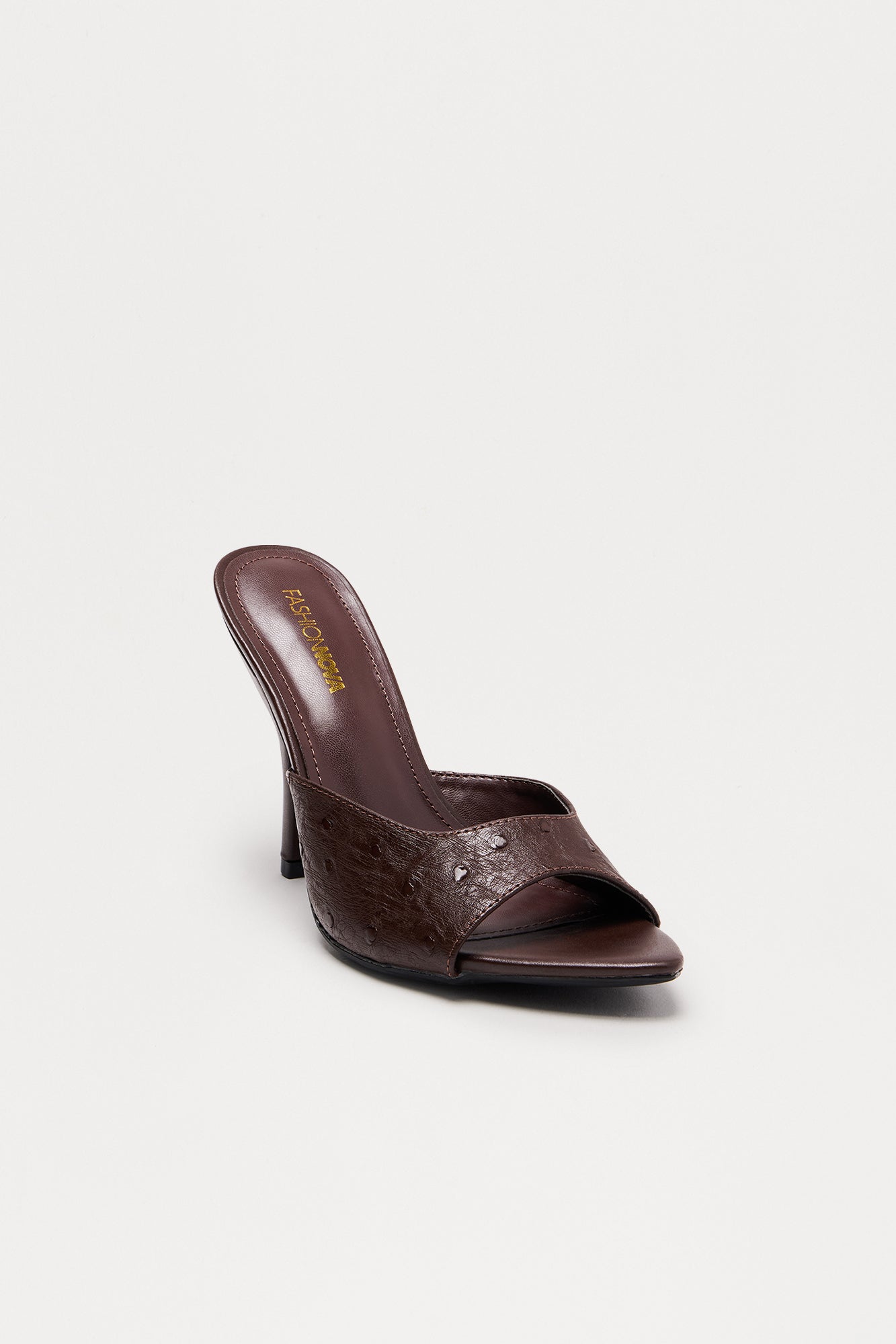 Studley Faux Leather Heels - Brown