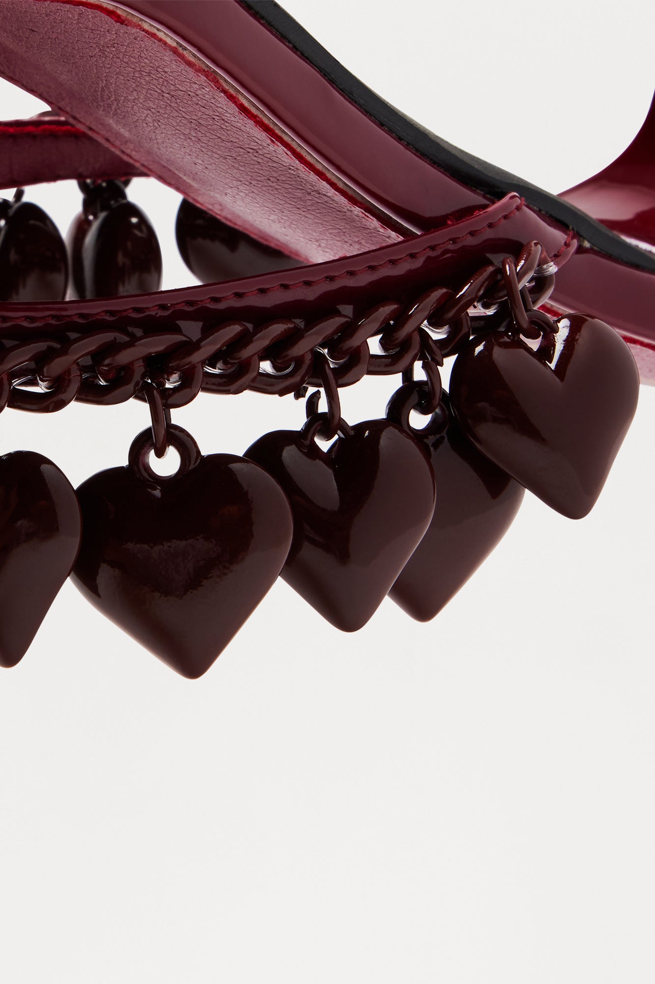 Renea Heart Thong Mules - Burgundy