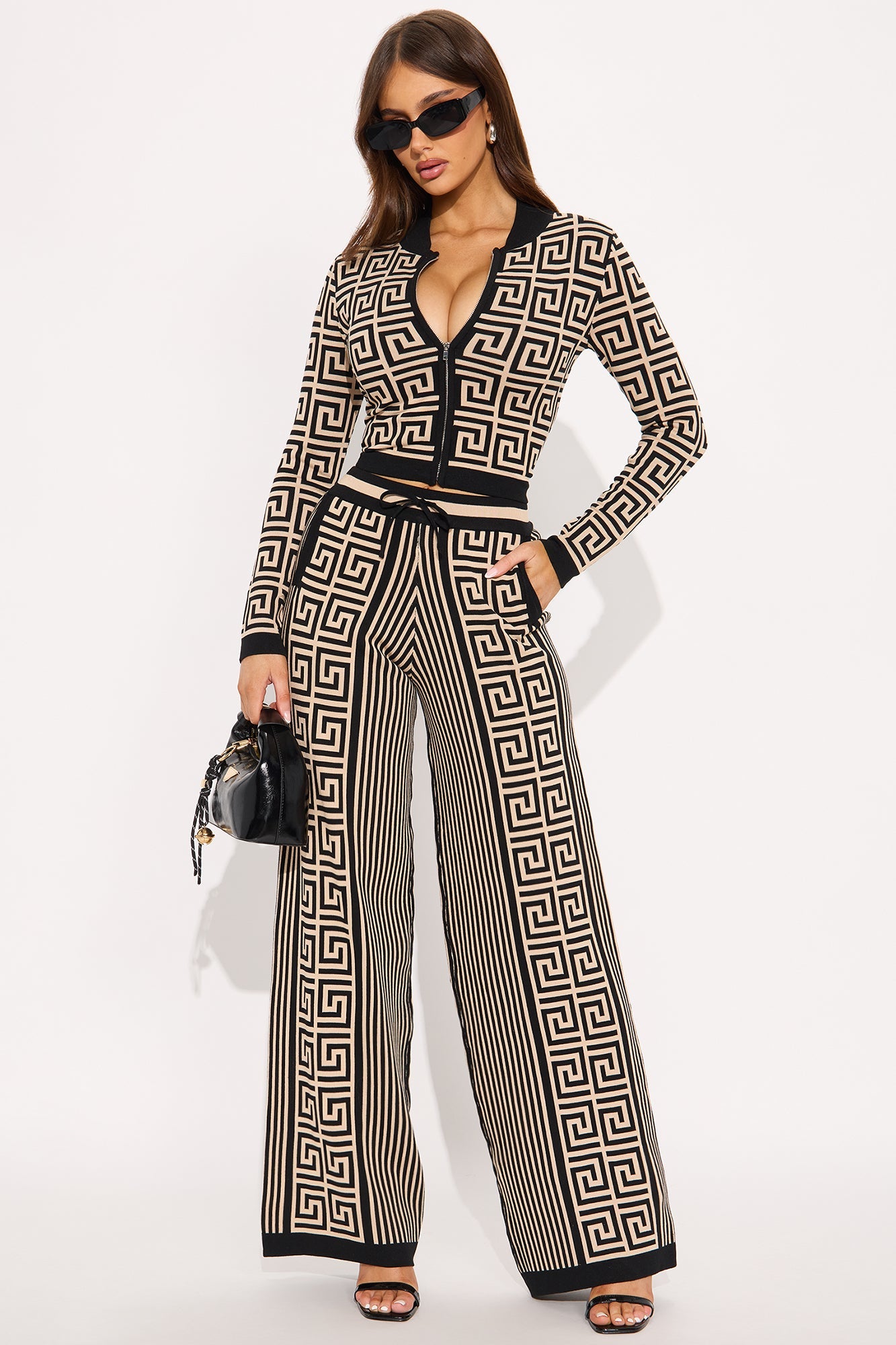 Stay Pretty Sweater Pant Set - Black/combo