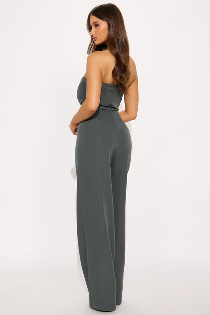 Corporate Baddie Jumpsuit - Charcoal