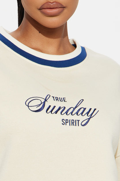 True Sunday Spirit Fleece Pant Set - Cream