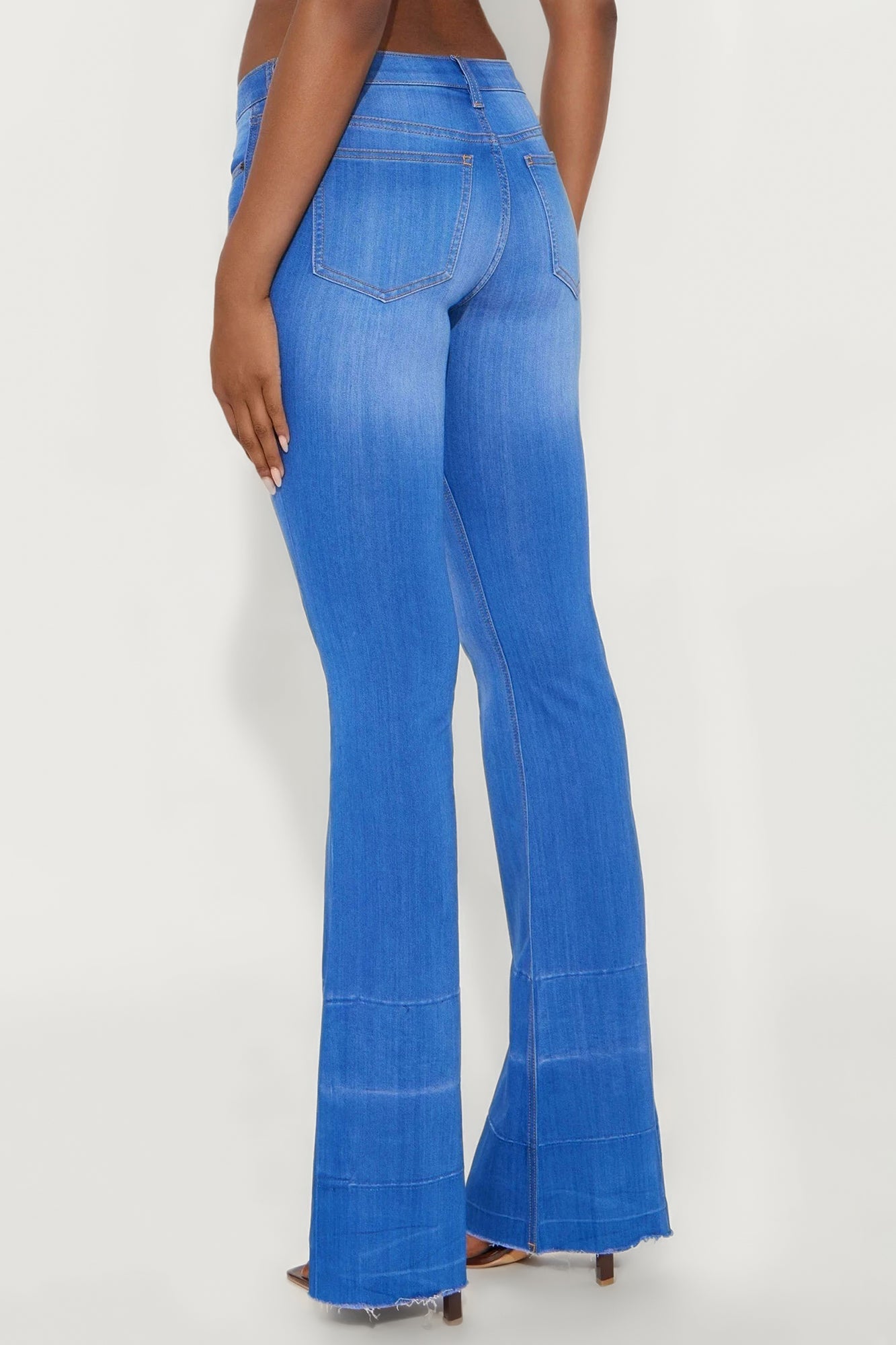 Tall Janis Super Soft Low Rise Flare Jeans - Blue Wash