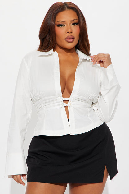 One Of A Kind Poplin Blouse - White