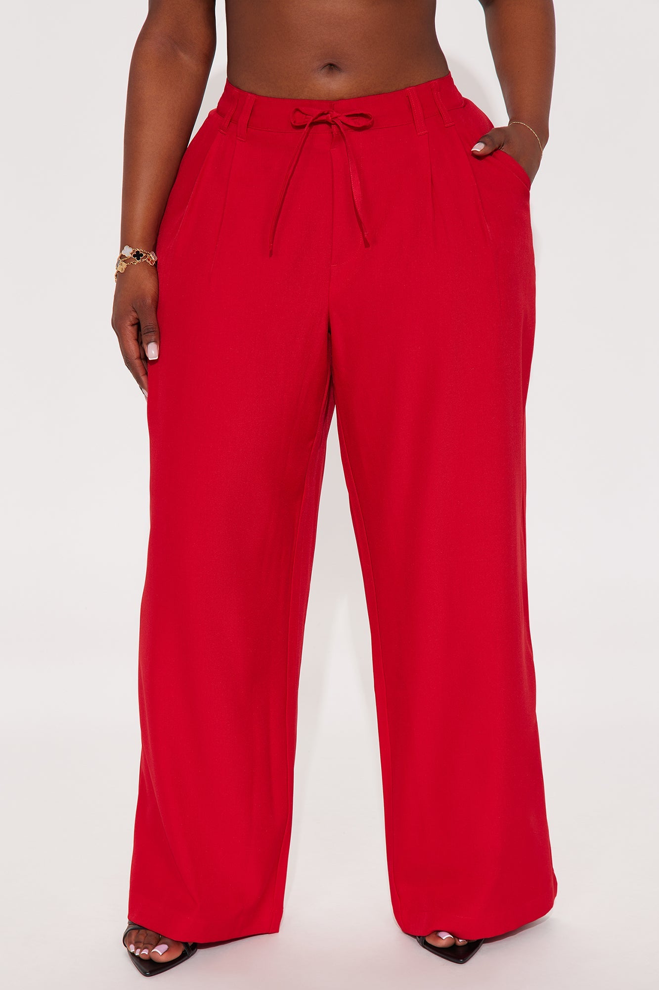 Cami Wide Leg Trouser Pant - Red