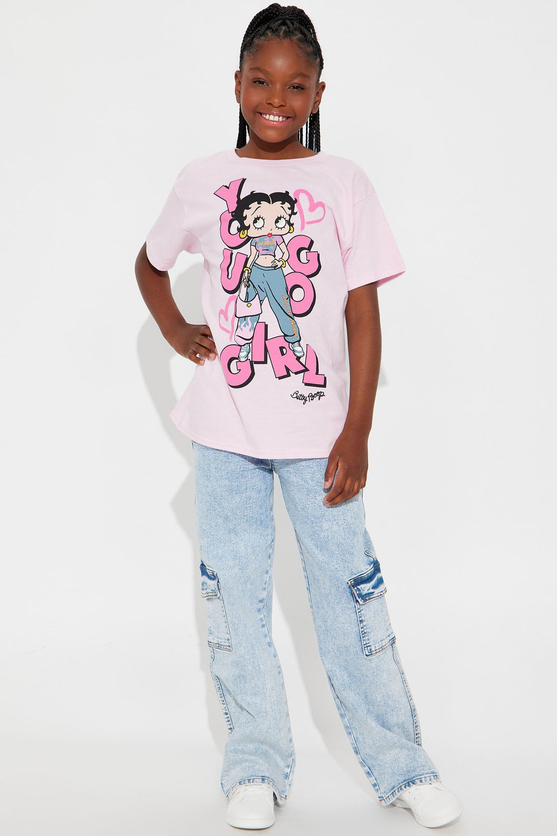 Mini You Go Girl Betty Boop Short Sleeve Graphic Tee - Pink