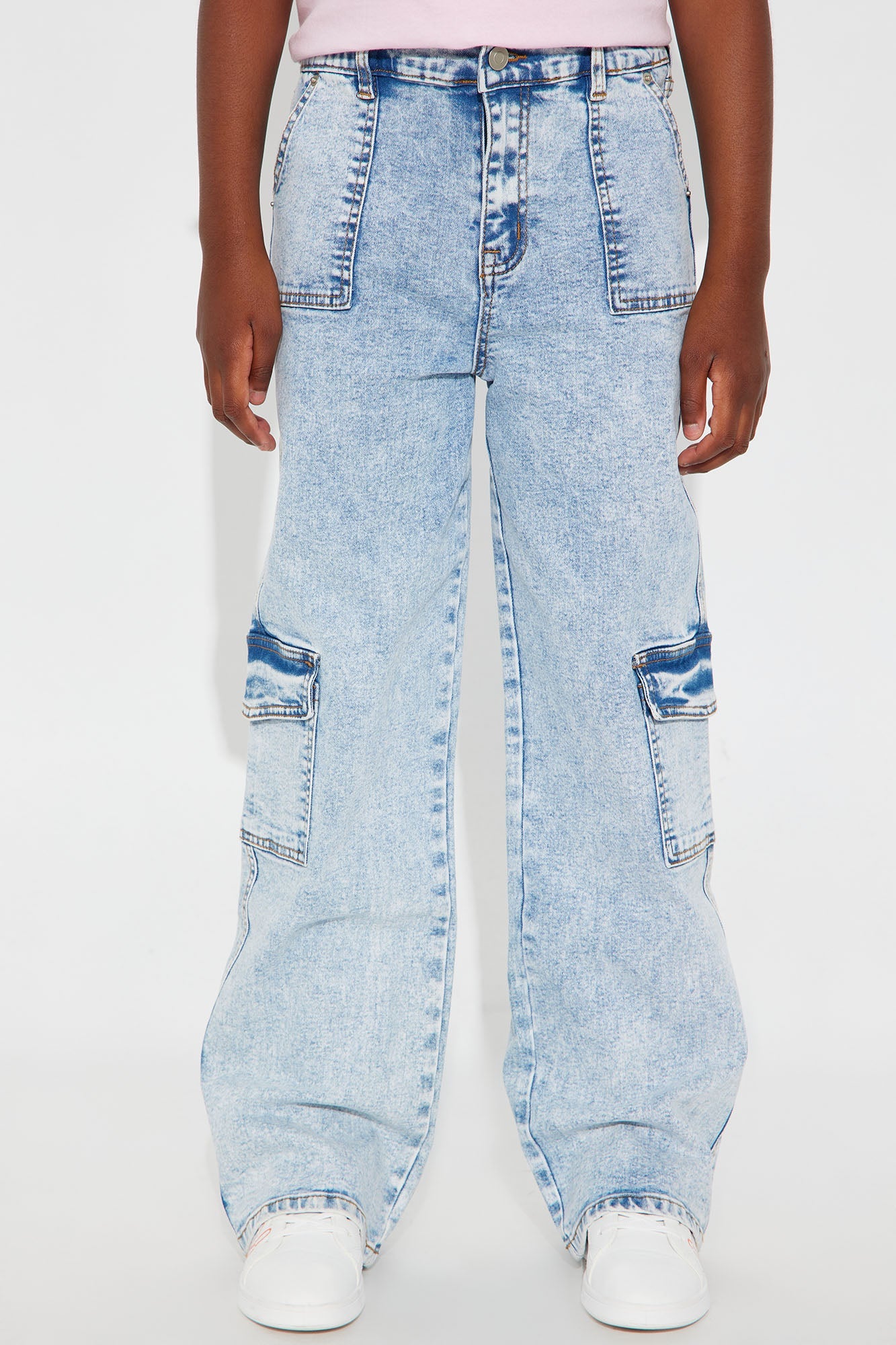 Mini Getting Ahead Stretch Cargo Jeans - Light Wash