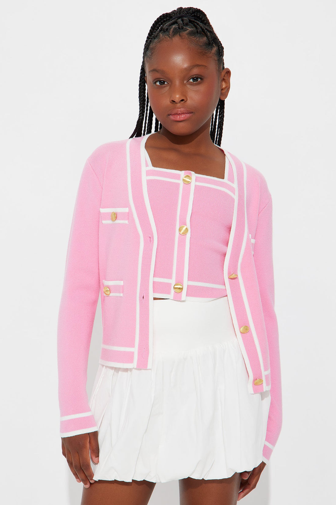 Mini Lunch In Paris 2 Piece Sweater - Pink/combo