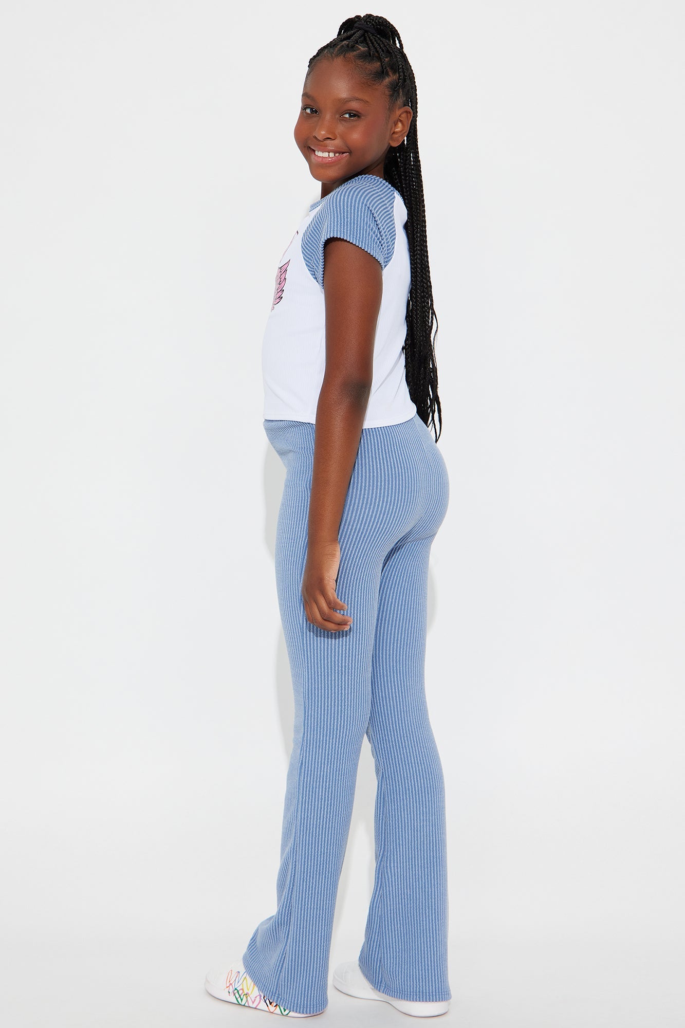 Mini My City Of Angels Flare Leg Pant Set - Blue/combo