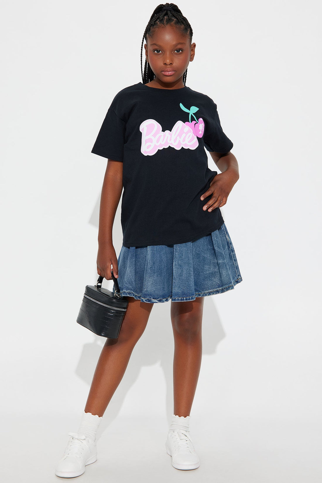 Mini Barbie Cherry Oversized Tee - Black