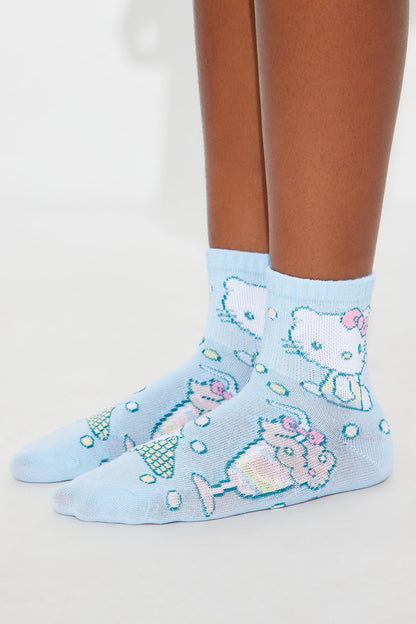 Mini Hello Kitty Super Sweet Mid Crew Socks 5 Pack - Pink/combo