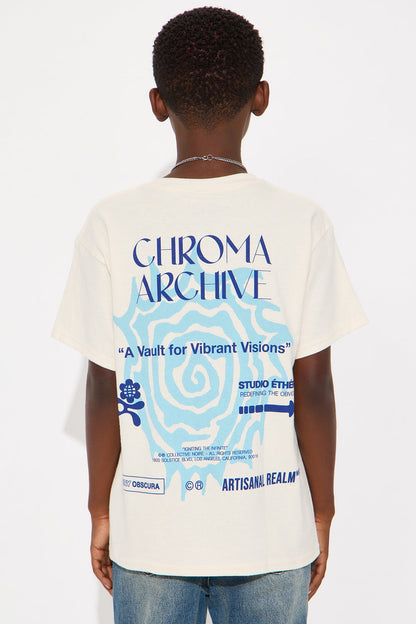 Mini Chroma Archive Short Sleeve Front/Back Tee - Natural