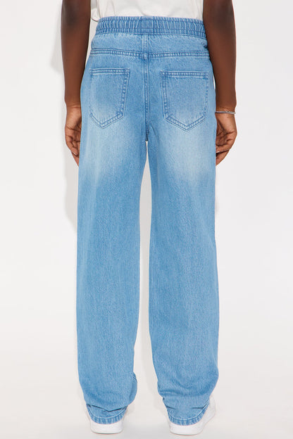 Mini Running These Streets Baggy Jeans - Light Wash