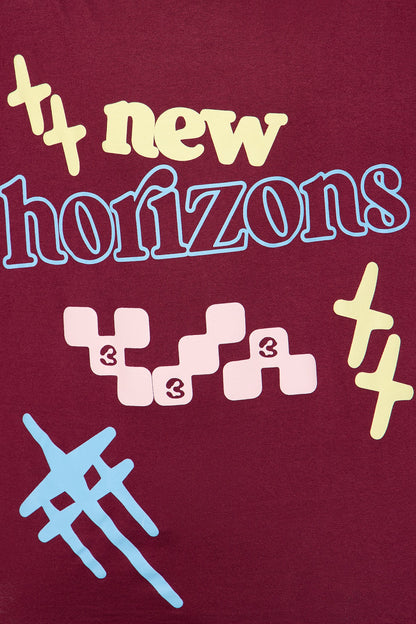 Mini New Horizon Short Sleeve Tee - Burgundy
