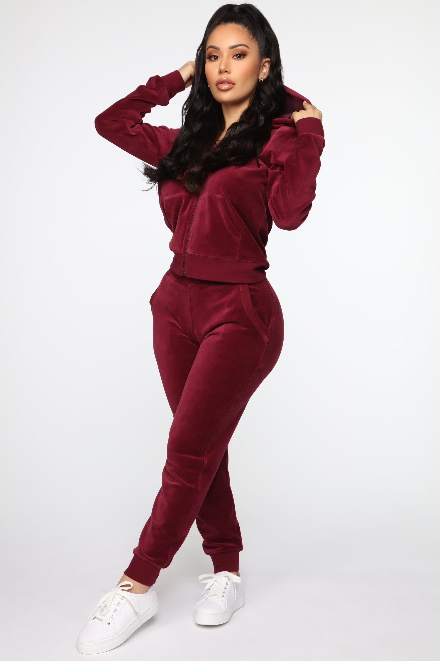 The Original Trendsetter Velour Set - Burgundy