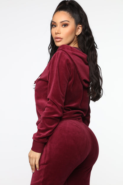 The Original Trendsetter Velour Set - Burgundy