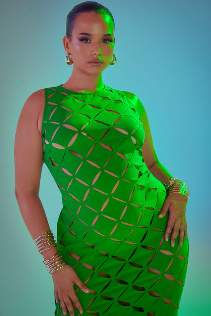 Tanya Cut Out Maxi Dress - Kelly Green