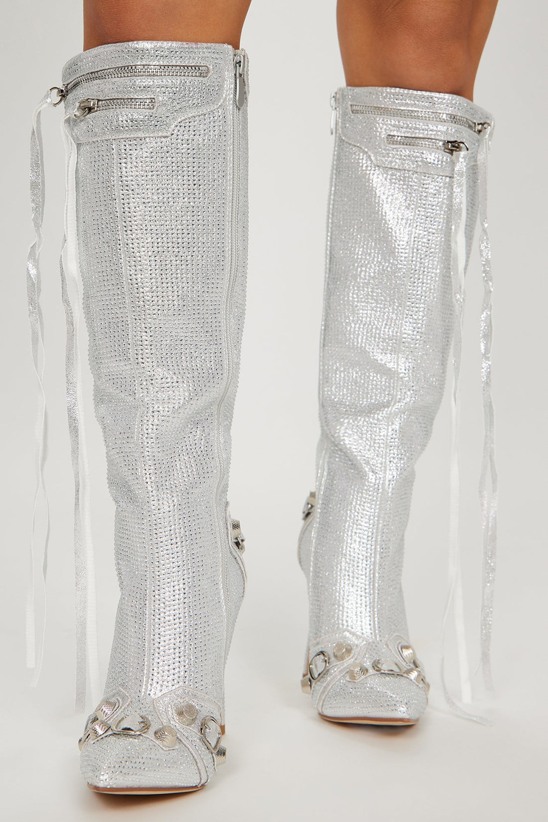 Sending My Best Heeled Boots - Silver