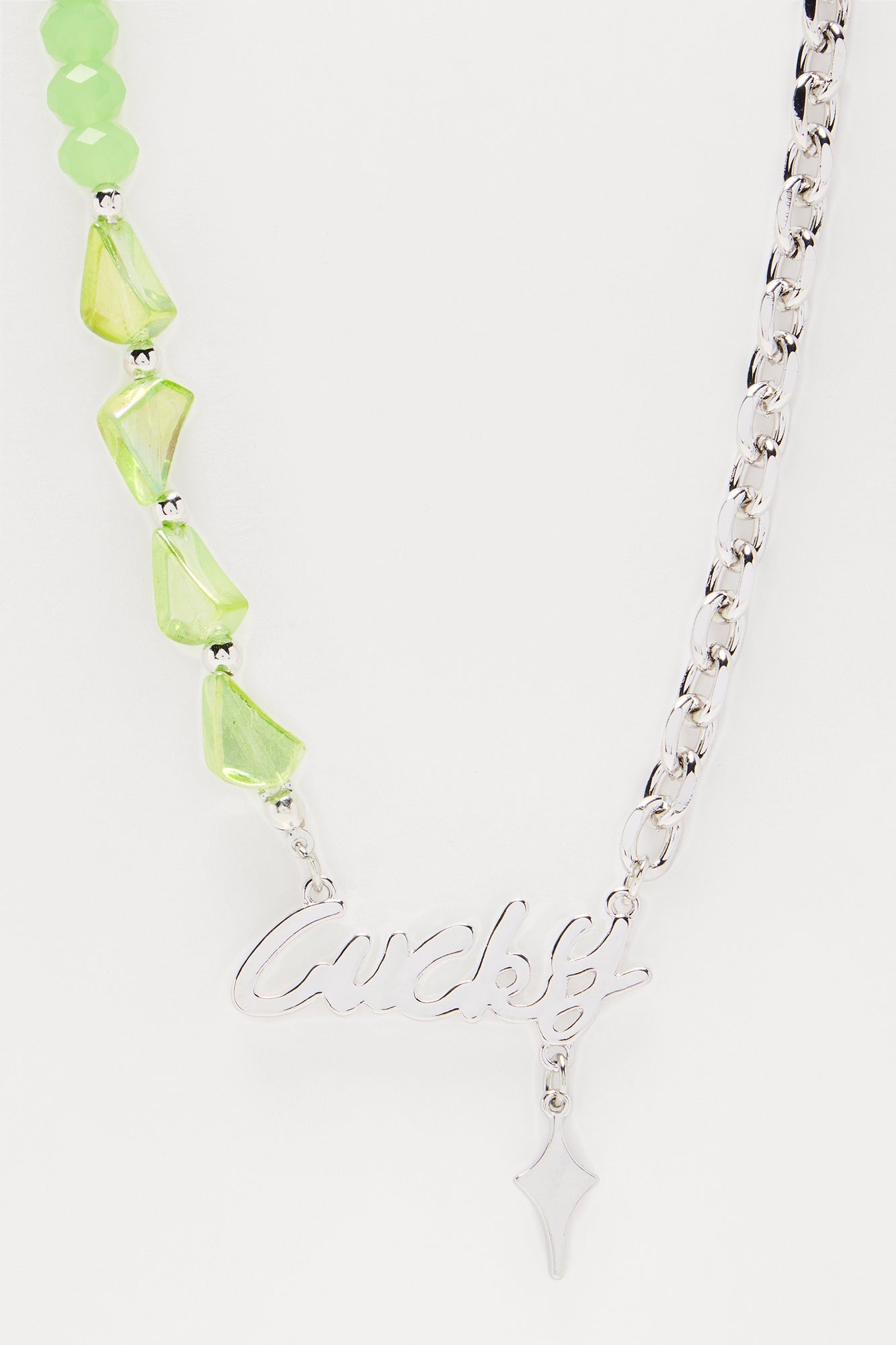 Chain Of Luck Necklace - Silver/Green