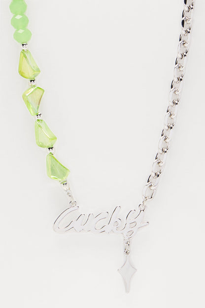 Chain Of Luck Necklace - Silver/Green
