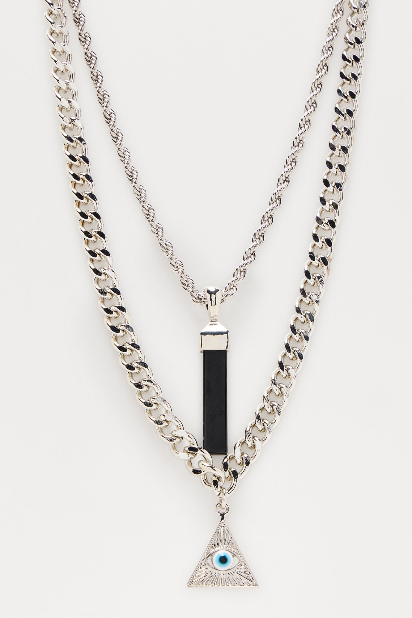 Bijoux Pendant Necklace Set - Silver