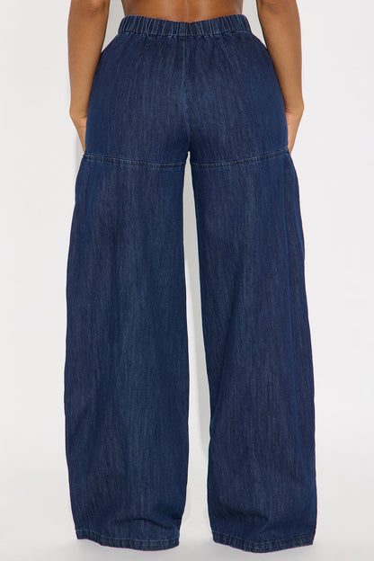 Brigantine Pull On Wide Leg Jeans - Dark Wash