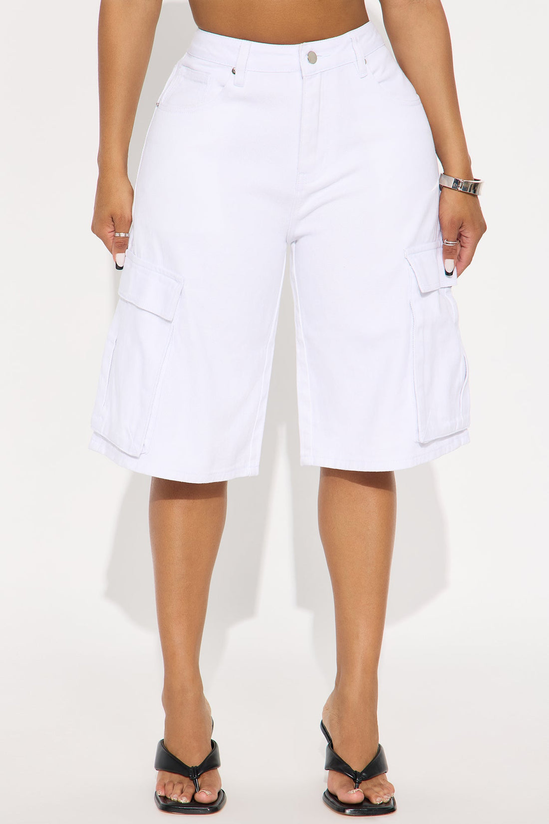 Dylan Twill Cargo Shorts - White Wash
