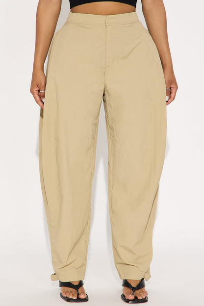 Nylon Windbreaker Pant - Taupe
