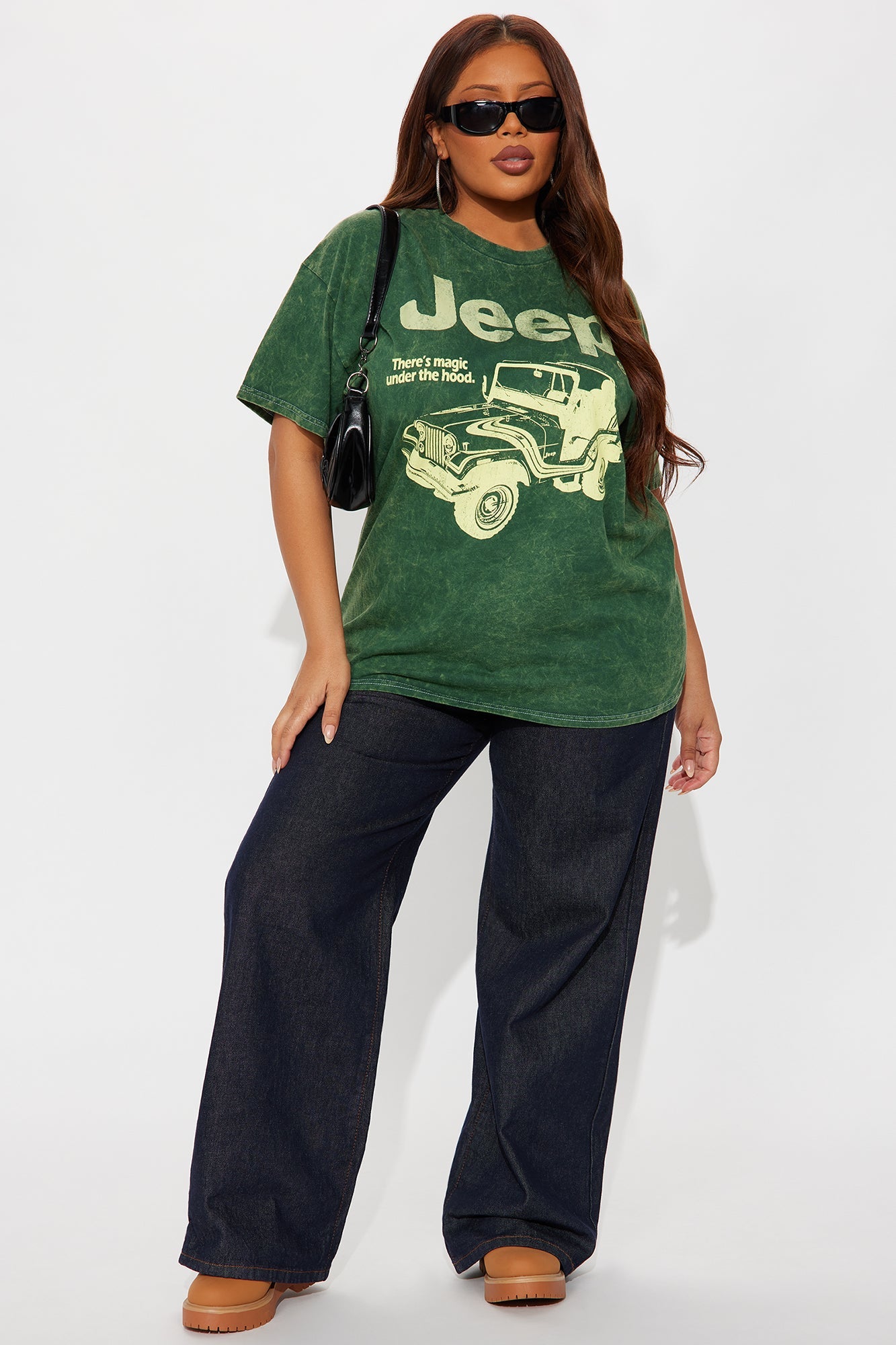 Jeep Magic Under The Hood Washed Tee - Dark Olive