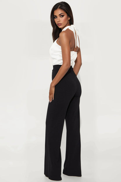 Larsa HalterJumpsuit - White/Black