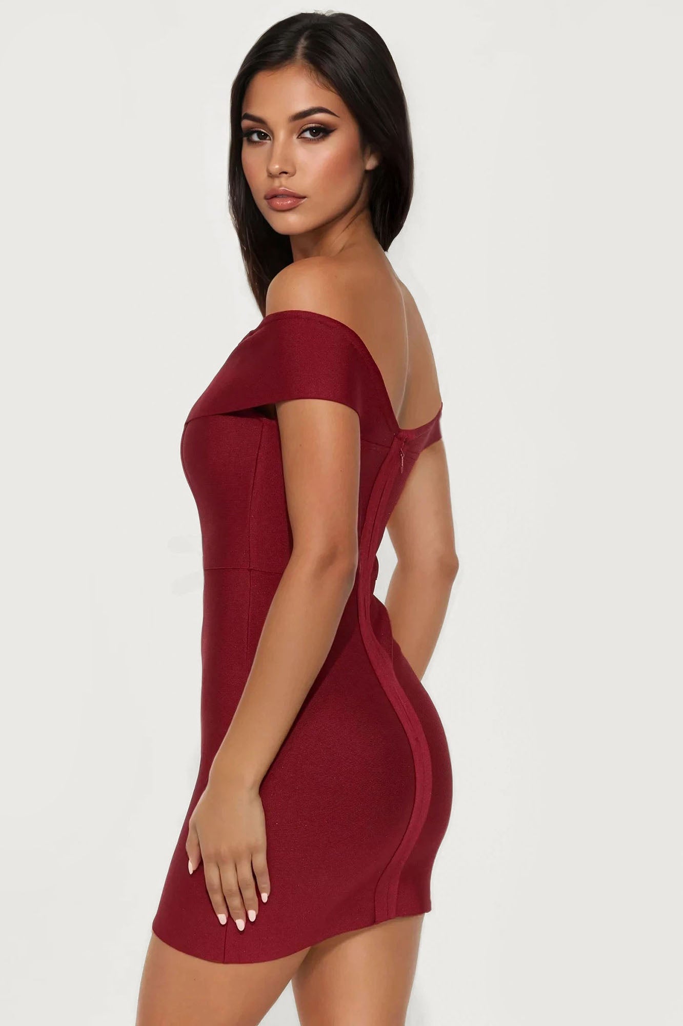 Amy Bandage Mini Dress - Wine